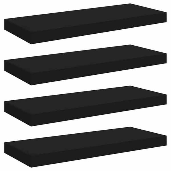 Maison Exclusive - Flydende væghylder 4 stk sort 60x23,5x3,8 cm MDF