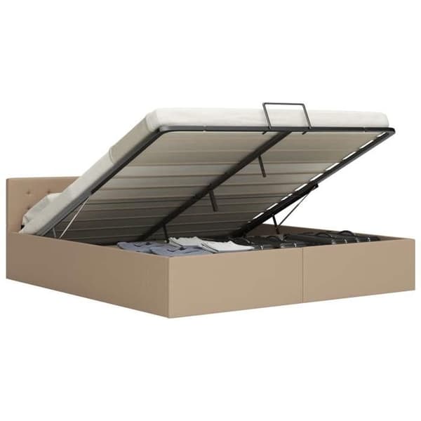 Maison Exclusive - Sengestel med hydraulisk opbevaring i kunstlæder 160x200 cm brun