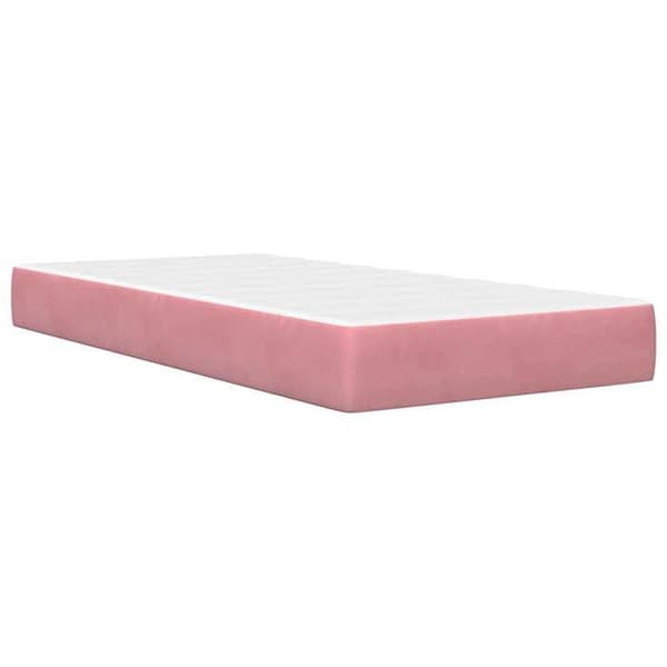 Maison Exclusive - Sängram med madrass Rosa 80 x 200 cm Sammet