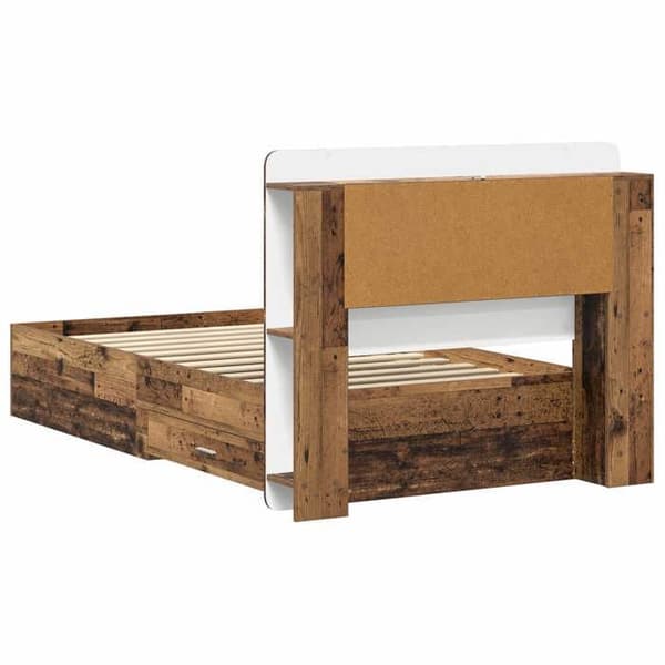 Maison Exclusive - Sängram med förvaring i gammalt trä 80 x 200 cm