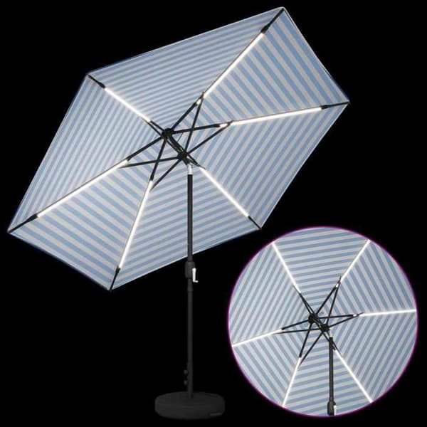 Trädgårdsparasol - MAISON EXCLUSIVE - 300 x 300 cm - Solenergi LED - Polyester 160 g/m² - Komplett bas