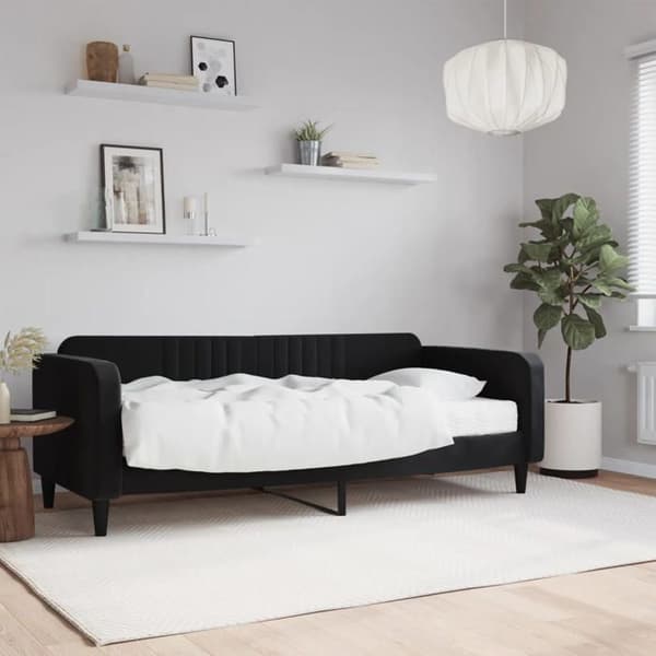 Maison Exclusive - Daybed med sort madras 90x200 cm velour