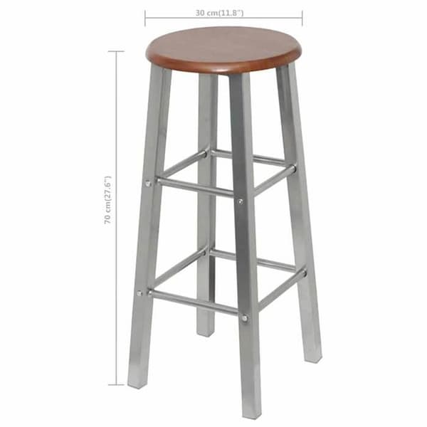 Maison Exclusive - Barstolar set om 4 silver och brunt MDF Silver och brunt