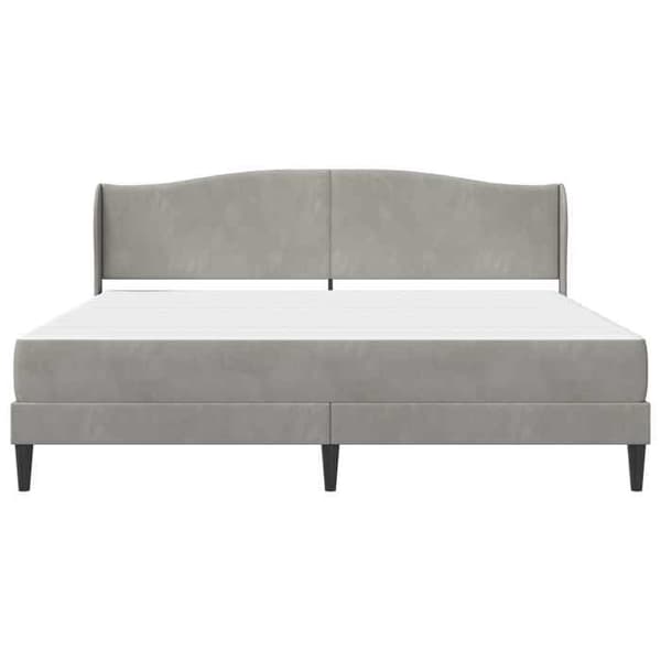 Maison Exclusive - Sängram med huvudgavel Ljusgrå 200 x 200 cm Sammet