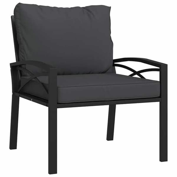 Maison Exclusive - Trädgårdsstolar med grå kuddar, set om 2, 68x76x79 cm, stål