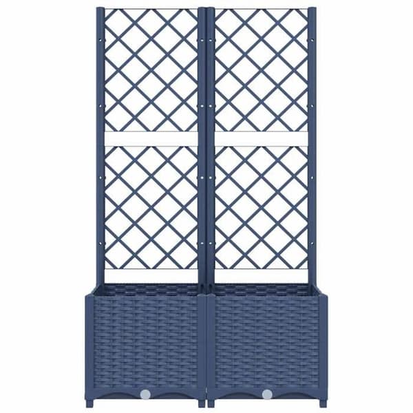 Maison Exclusive - Havekasse med gitter Blå Grå 80x40x136 cm PP