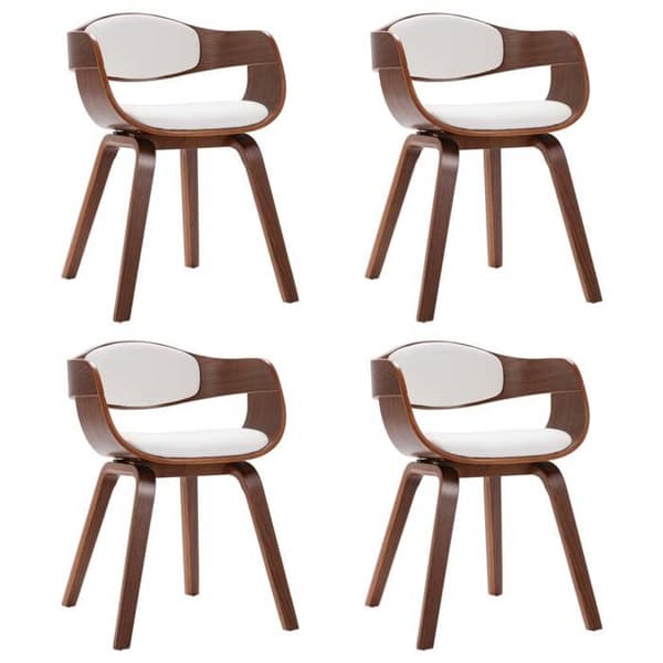 Maison Exclusive - Matstolar set om 4 böjd trä och konstläder