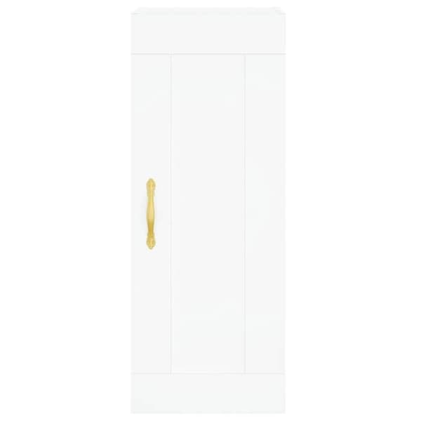 Væghængt skab - EKSKLUSIV HUS - 34,5x34x90 cm - Hvid - 3 døre - Ingeniørtræ Vit