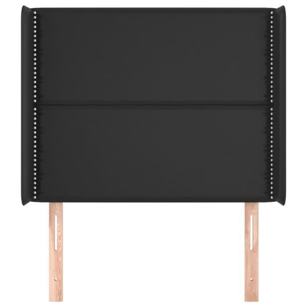 Maison Exclusive - Hovedgærde med ører Sort 93x16x118/128 cm Syntetisk læder