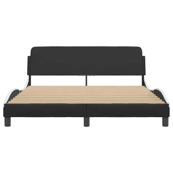 Maison Exclusive - Sängram Dover svart och vit 152x203 cm konstläder