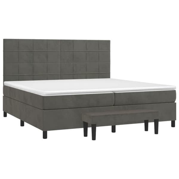 Maison Exclusive - Sänkylaatikko ja harmaa samettimatrassi 200x200cm