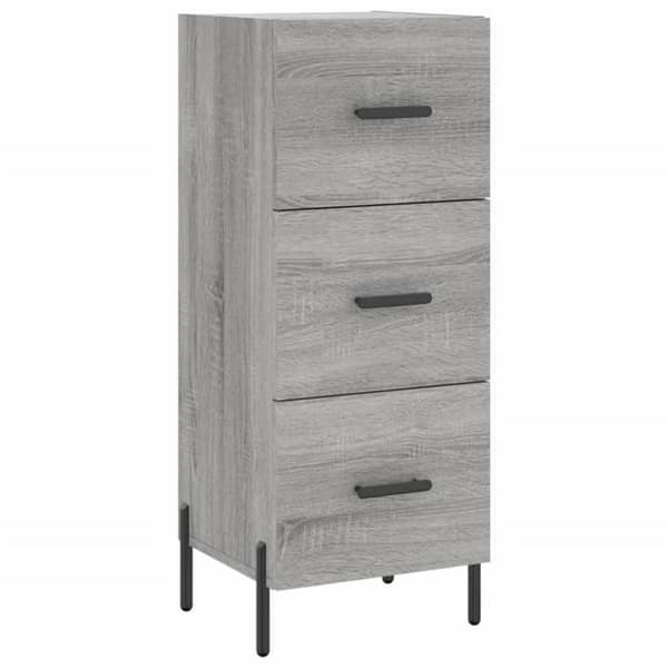 Maison Exclusive - Buffé hög Sonoma grå 34,5x34x180 cm Ingenjörsträ