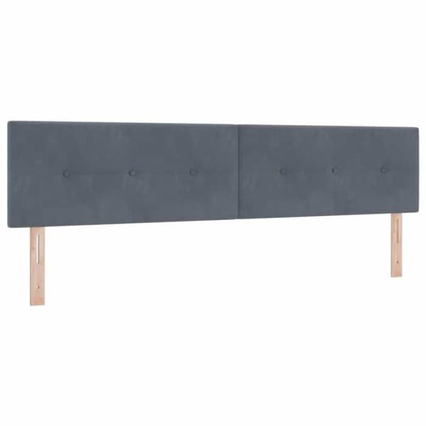 Sängram med madrass - EXKLUSIV HEM - Boxspring säng - Mörkgrå sammet - 200 x 200 cm - Inbyggd LED Mörkgrå