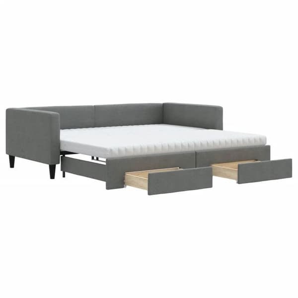 Maison Exclusive - Sovesofa med udtræk og skuffer i mørkegrå 100x200 cm stof