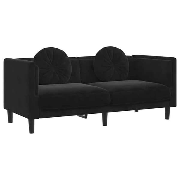 Maison Exclusive - Sofa med puder til 2 personer i sort velour