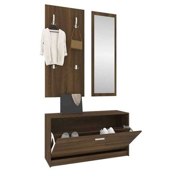 Maison Exclusive - 3-i-1 skohylleset i mörk ek