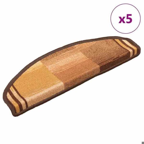 Maison Exclusive - Selvklebende trappetæpper 5 stk 65x21x4 cm Brun brun