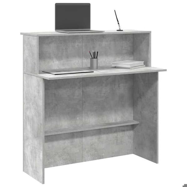 Maison Exclusive - Grå betong receptionsdisk 100x50x103,5cm ingenjörsträ
