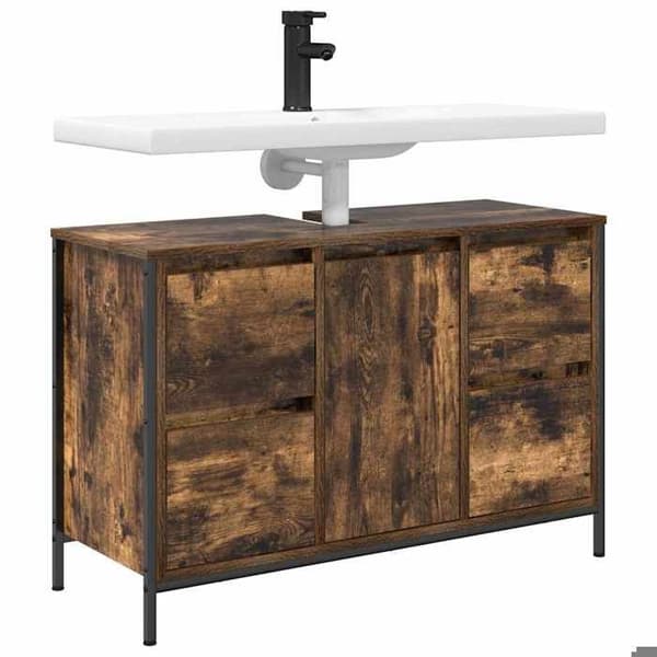 Maison Exclusive - Underskabs møbel med skuffer i røgfyldt eg 90x34,5x60 cm