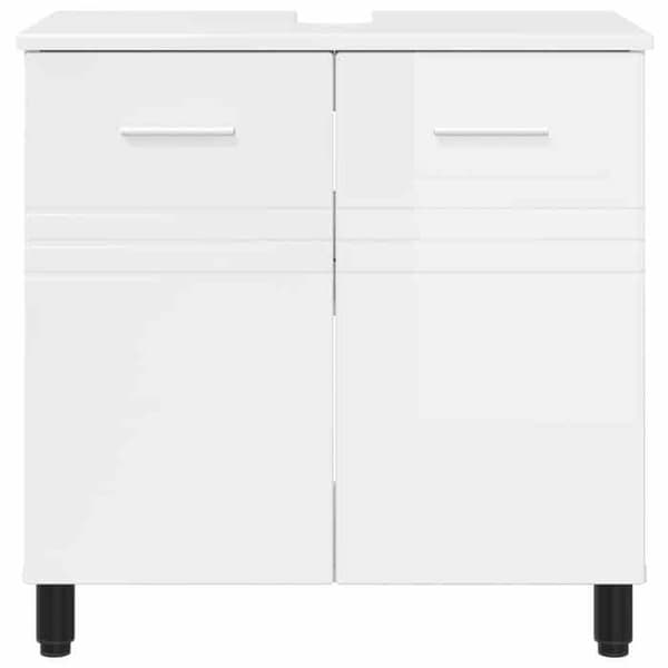 Maison Exclusive - Badrumsspegel med vit glans 60 x 35 x 60 cm Strålande vit