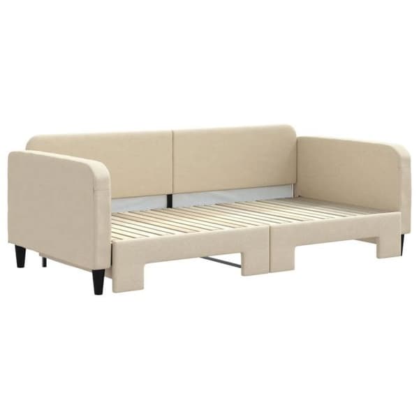 Maison Exclusive - Sovesofa med udtræksseng creme 100x200 cm stof