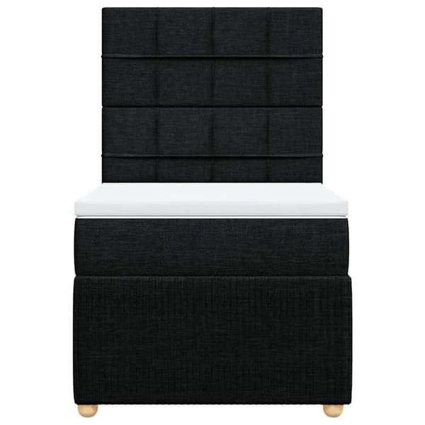Maison Exclusive - Seng med lamelbund og madras Sort 90x200 cm Stof