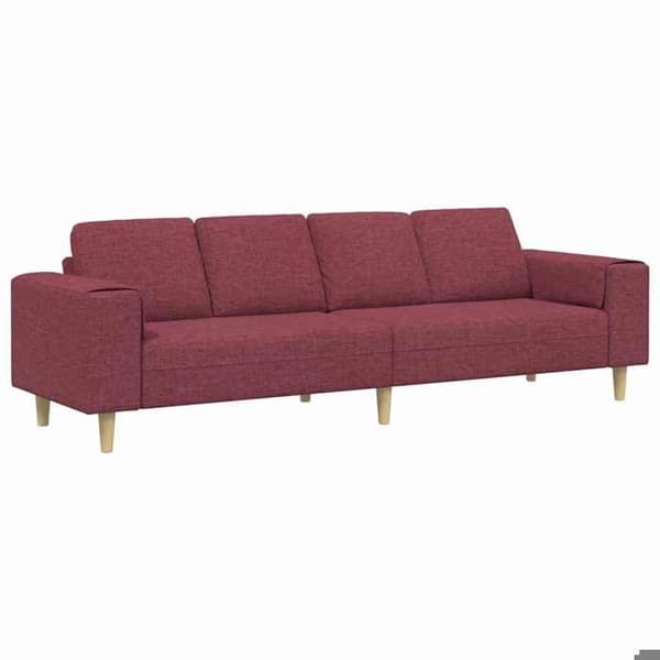 Kanapé - EXKLUSIVT HUS - Bordeaux - 250x77x76 cm - Polyesteröverdrag - Träben Bordeaux