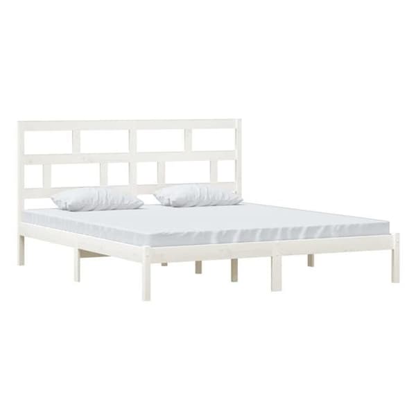 Sängram - Maison Exclusive - Massivt trä - 2 platser - Vit Vit