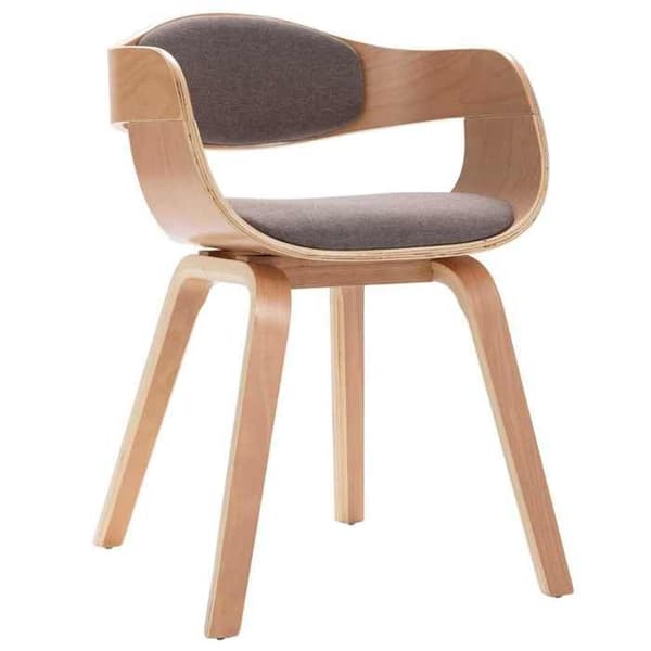 Maison Exclusive - Matstolar set om 2 böjd trä och taupe tyg Mol