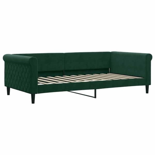 Maison Exclusive - Sängsoffa utan madrass mörkgrön 100x200 cm sammet