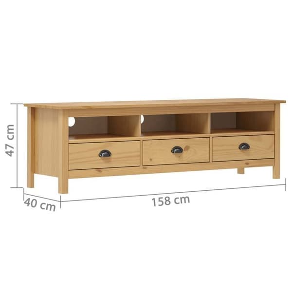 Maison Exclusive - TV-møbel Hill Range Mørk honning 158x40x47cm Solid fyrretræ honungsbrunt