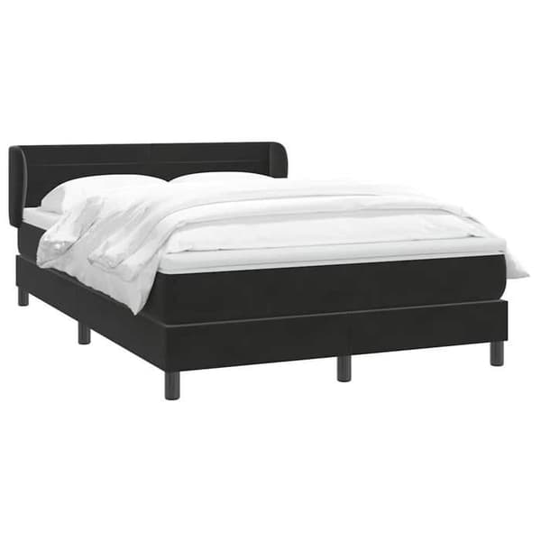 Maison Exclusive - Sängyn lattiapuut, musta patja 160x210 cm sametti