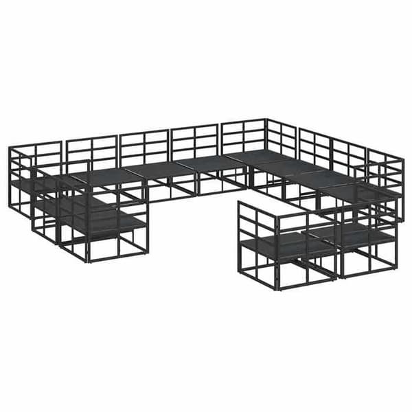 Maison Exclusive - 12-delars trädgårdsoff-set Svart Aluminium