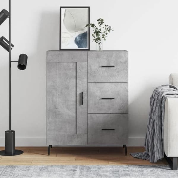 Maison Exclusive - Buffet grå beton 69,5x34x90 cm ingeniørtræ