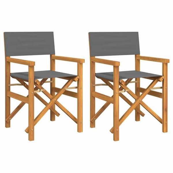 Maison Exclusive - Fällbara regissörsstolar, set om 2, i massiv teak