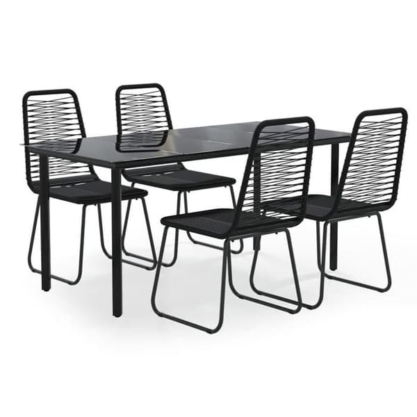 Maison Exclusive - Trädgårdsset 5 delar Svart