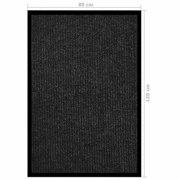 Maison Exclusive - Randig dörrmatta Antracit 80x120 cm