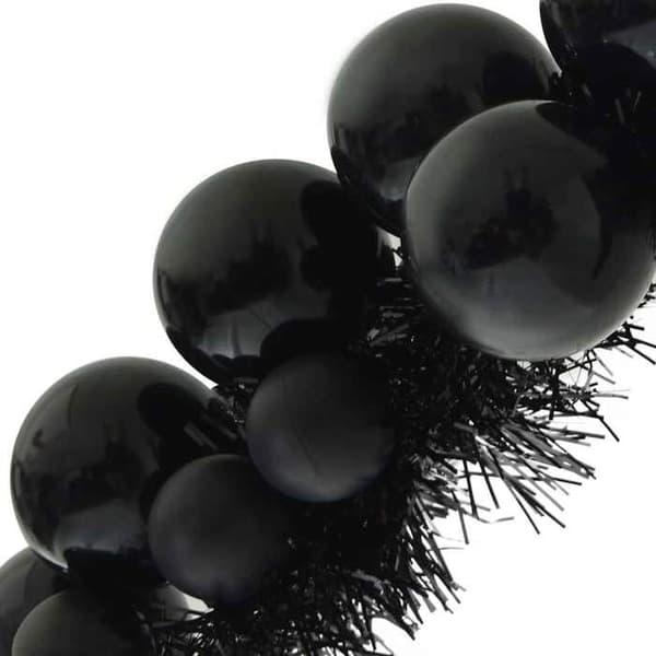 Maison Exclusive - LED-joulupalloköynnös musta 186 cm polystyreeni