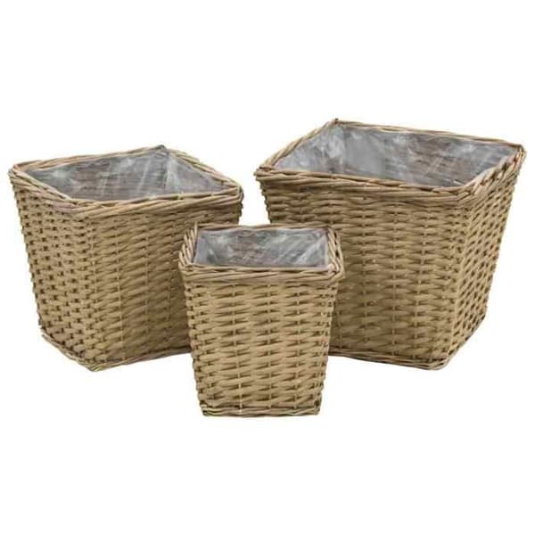 Maison Exclusive - 3 delar Högsängar i Rattan med PE-foder kastanj