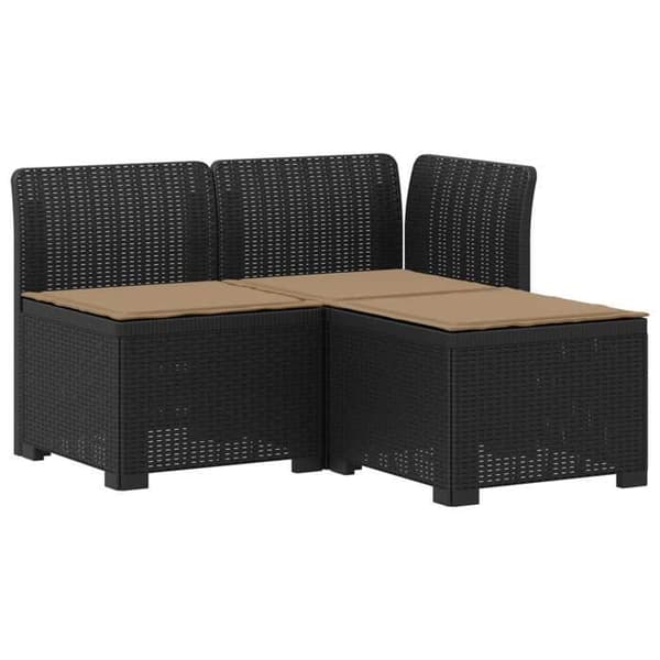 Maison Exclusive - Have sofa 3 pladser med puder look rattan PP