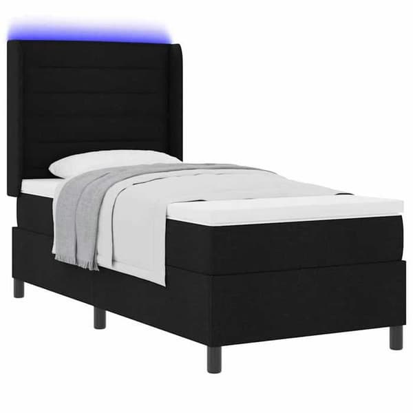 Maison Exclusive - LED-jousipatja musta 90 x 200 cm kangas