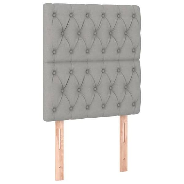 Maison Exclusive - LED-päätyharso Vaaleanharmaa 80x7x118/128 cm Kangas ljusgrått
