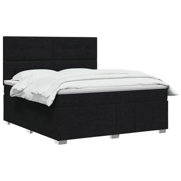 Maison Exclusive - Boxspring säng med madrass Svart 140 x 190 cm Tyg