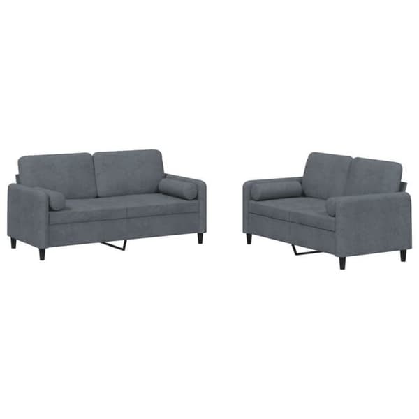 Maison Exclusive - Sæt af 2 sofaer med mørkegrå velourpuder