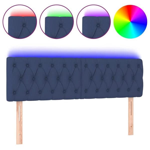 Maison Exclusive - LED-huvudgavel Blå 144x7x78/88 cm Tyg Blå