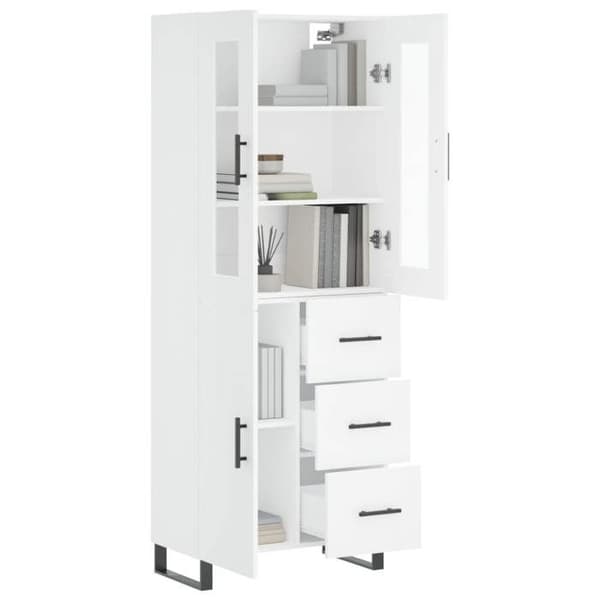 Maison Exclusive - Buffé hög Vit 69,5x34x180 cm Ingenjörsträ