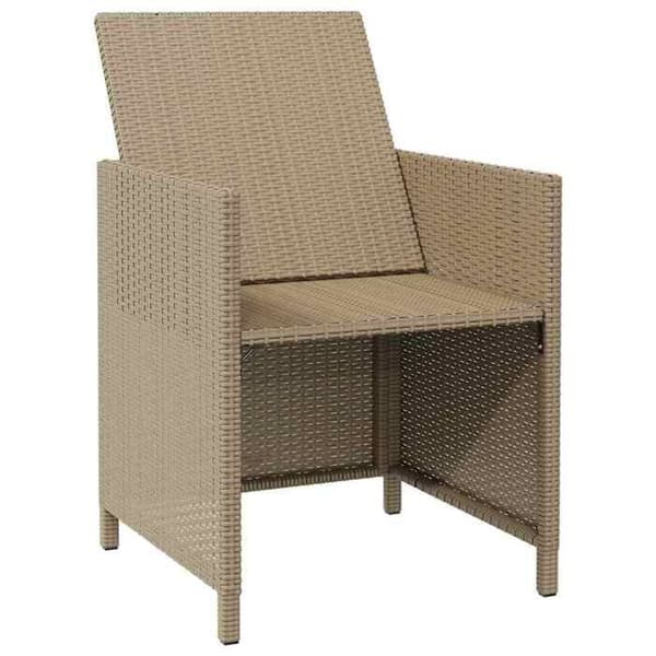 Maison Exclusive - Trädgårdsstolar med pallar, set om 2, flätad resin, beige