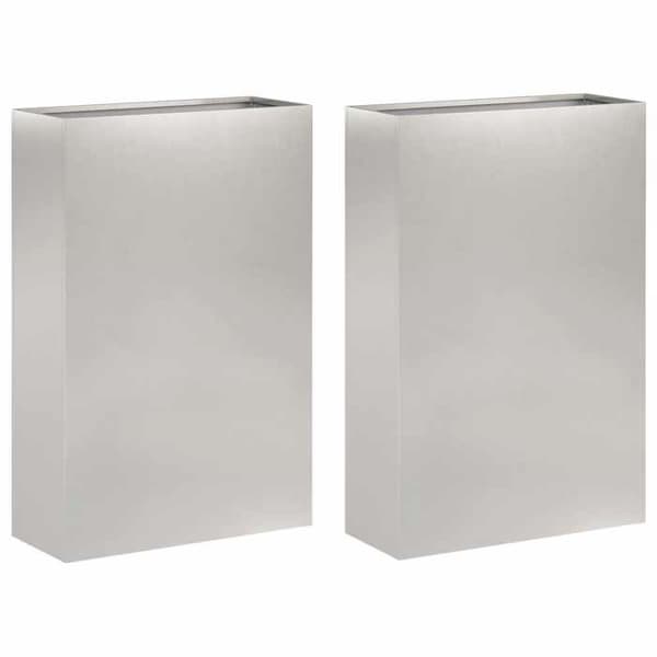 Maison Exclusive - Puutarhakukka-astia 2 kpl Hopea 40 x 20 x 75 cm Silver
