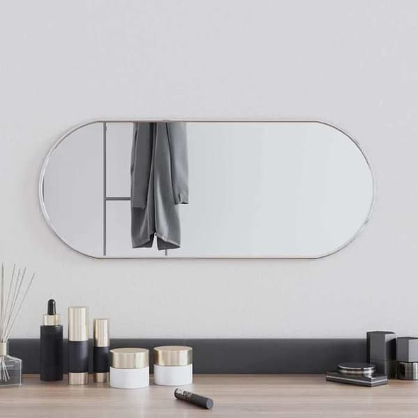 Maison Exclusive - Hopeinen seinäpeili 60x25 cm soikea Silver
