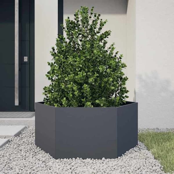 Maison Exclusive - Hexagonformad kruka anthracite 104x90x45 cm stål